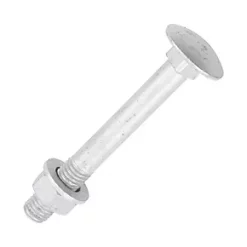 Timco Exterior Coach Bolts Carbon Steel Organic Silver Coating M12 x 100mm 10 Pack