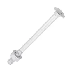 Timco Exterior Coach Bolts Carbon Steel Organic Silver Coating M10 x 130mm 10 Pack