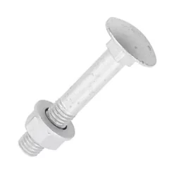 Timco Exterior Coach Bolts Carbon Steel Organic Silver Coating M12 x 75mm 10 Pack