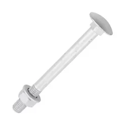 Timco Exterior Coach Bolts Carbon Steel Organic Silver Coating M12 x 130mm 10 Pack