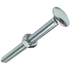 Easyfix General Purpose Threaded Coach Bolts Carbon Steel Bright Zinc-Plated M12 x 100mm 25 Pack